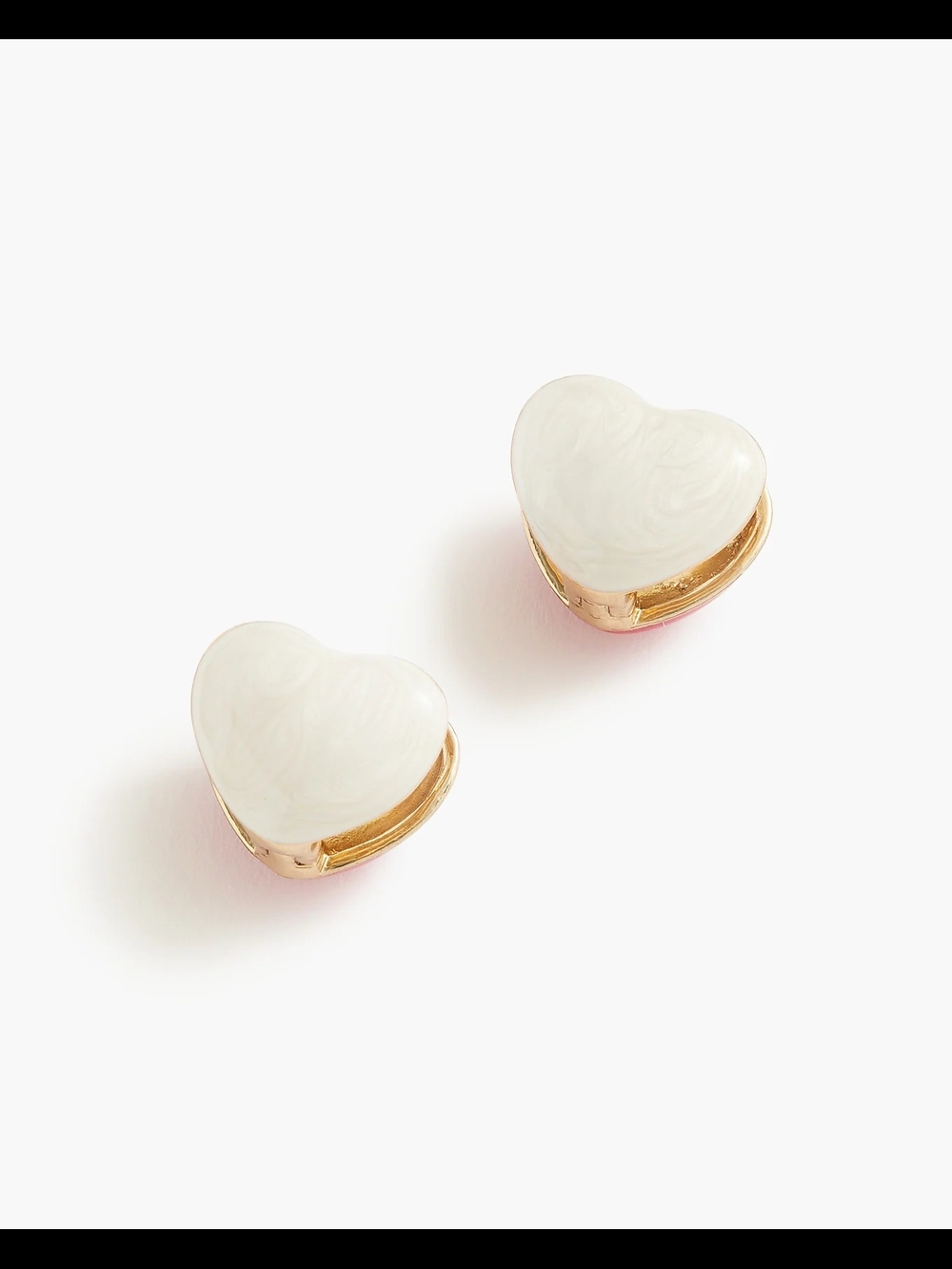 J.Crew Double Sided Heart Stud Earrings, White/ Red - Picture 2 of 8